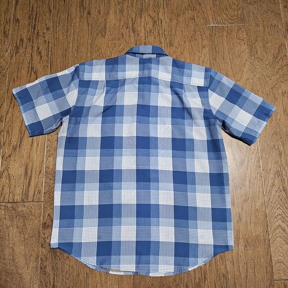 Orvis Button Up Shirt Adult Large White Blue Vented Polyester Outdoor Mens - Picture 9 of 11